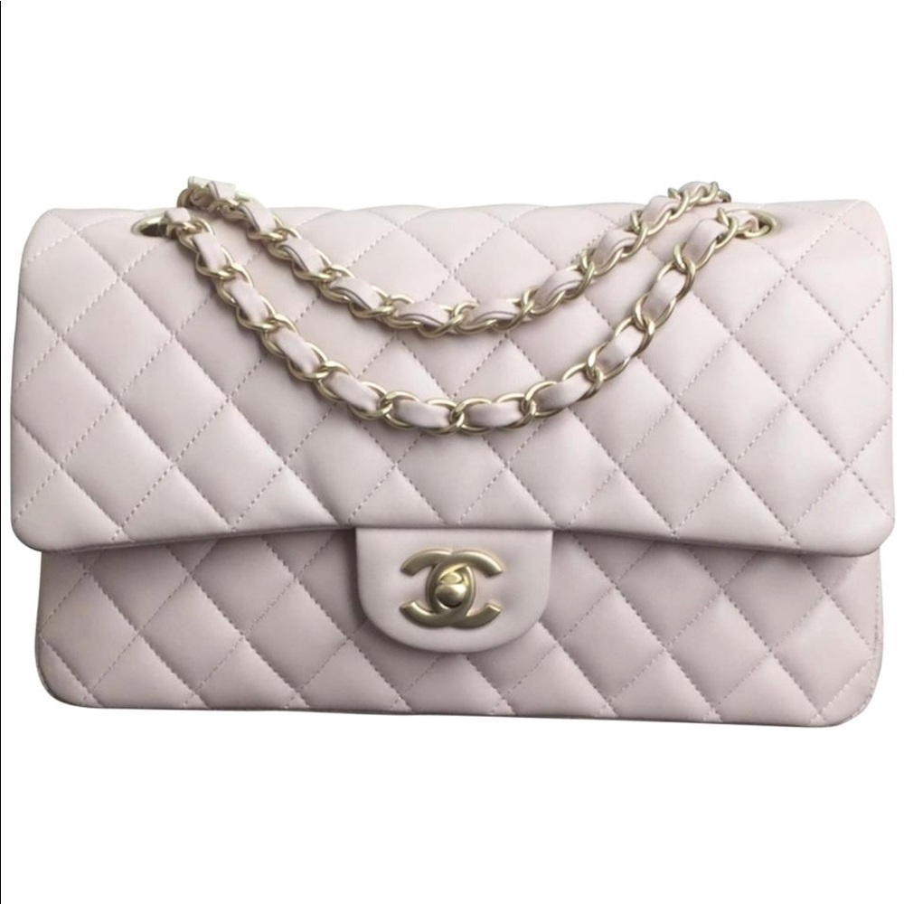 SOLD• Chanel Medium Flap Light Pink Lambskin